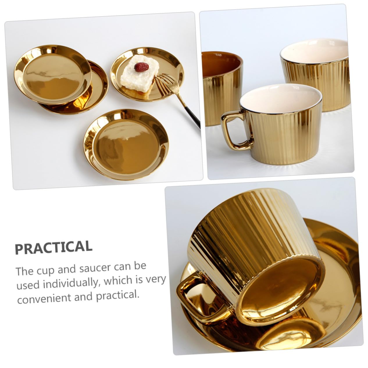 Tasse à Café en Céramique Blanche avec Soucoupe 250ml Élégante pour Maison et Restaurant, Set Pratique et Raffiné pour Boissons Chaudes