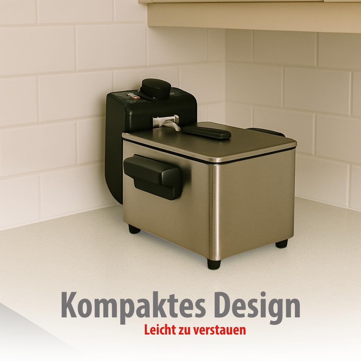 alpina Fritteuse - 3 Körbe - 5 Liter - 2000 Watt - Thermostat bis 190 °C - Anti-Heizung - Edelstahl