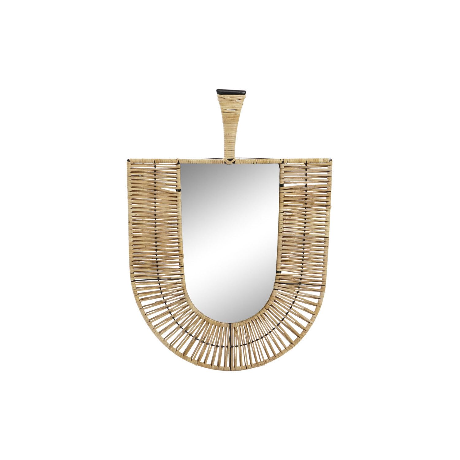 Miroir rotin abanico naturel 72 cm pour agrandir une entree etroite ou sombre
