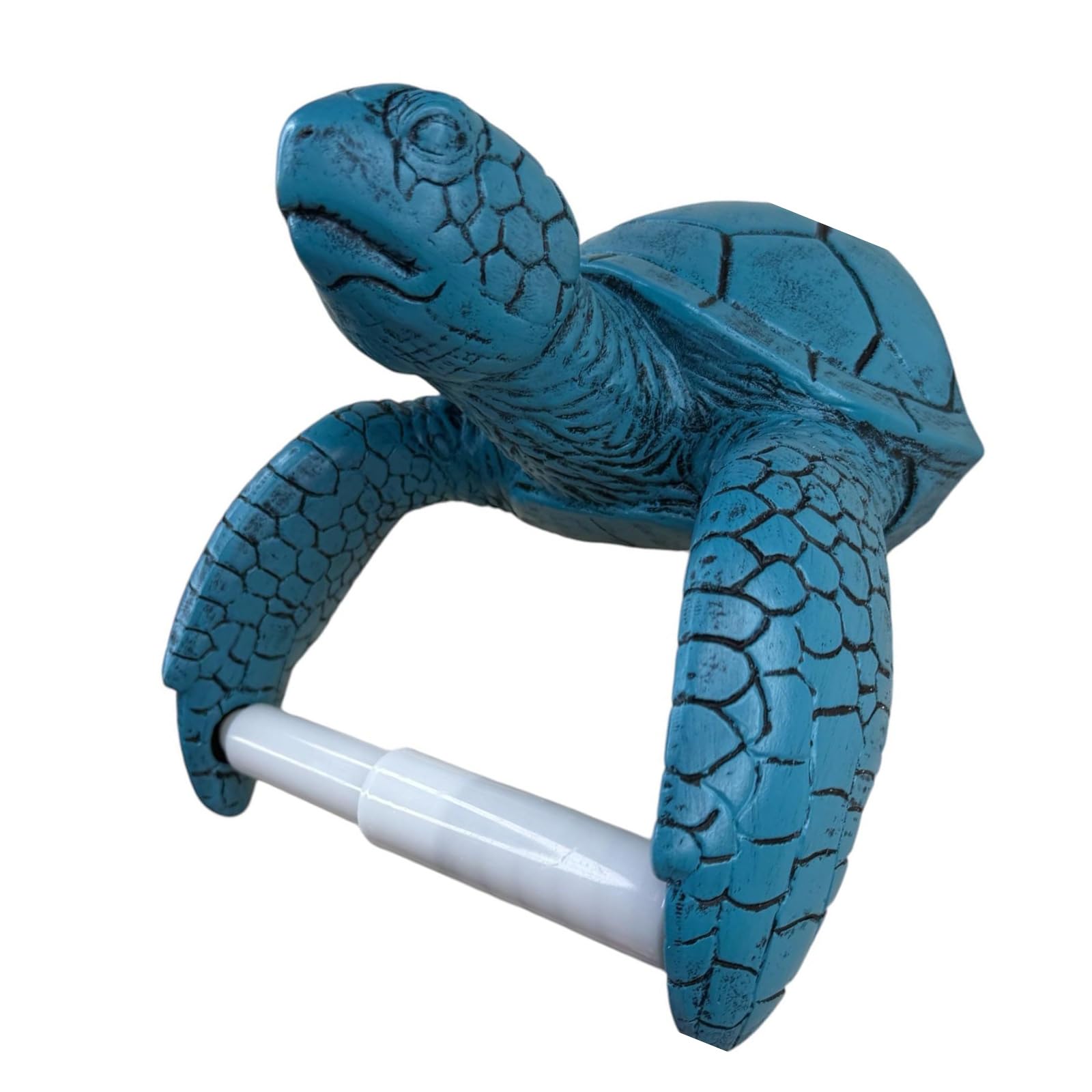 Bathroom Wall Tissue Organizer with Turtle Accent in Resin for Single Roll Storage, Wall Mounted Access and Decorative Accent Display Bathroom Tissue Organizer Turtle Roll Rack Sea Holder Single Decor