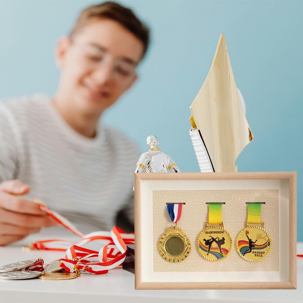 Cornice per Esposizione Medaglie Cornice per Medaglie Custodia per Medaglie Scatola per Medaglie d'Onore per Esposizione Sport Militari Maratona Nuoto Triathlon