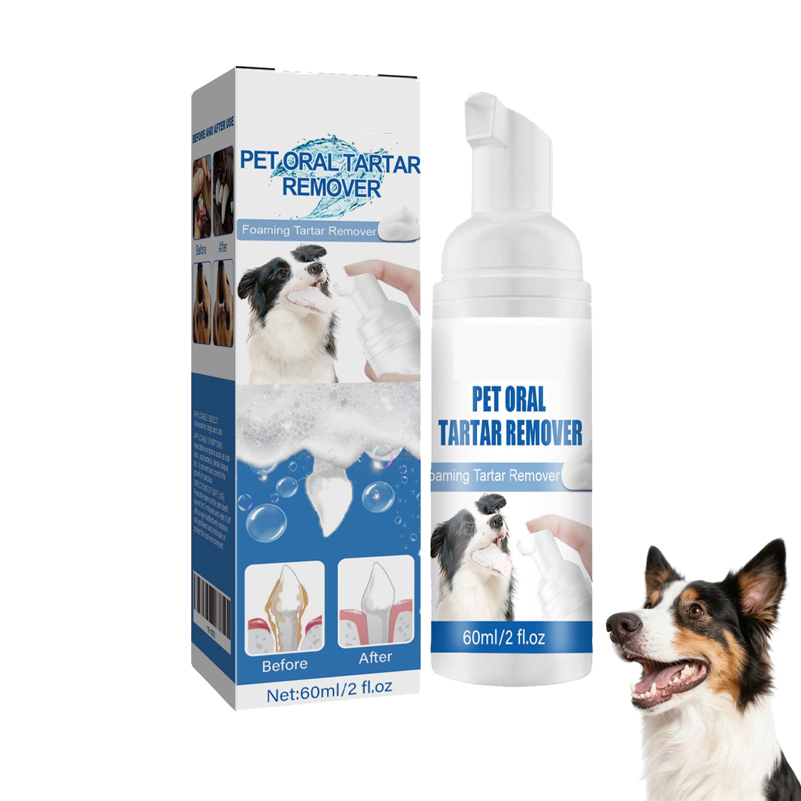 Bupmnd Pet Dental Tartar Care Spray, Pet Oral Tartar Remover Spray, Dog Breath Freshener, Support Healthy Gums,Reduce Tartars for Cats and Dogs (1, One Size)