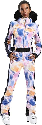 Miniatura 7 de GSOU SNOW Trajes de esquí para mujer de una pieza para snowboard invierno impermeable resistente al viento traje de nieve para deportes al aire libre