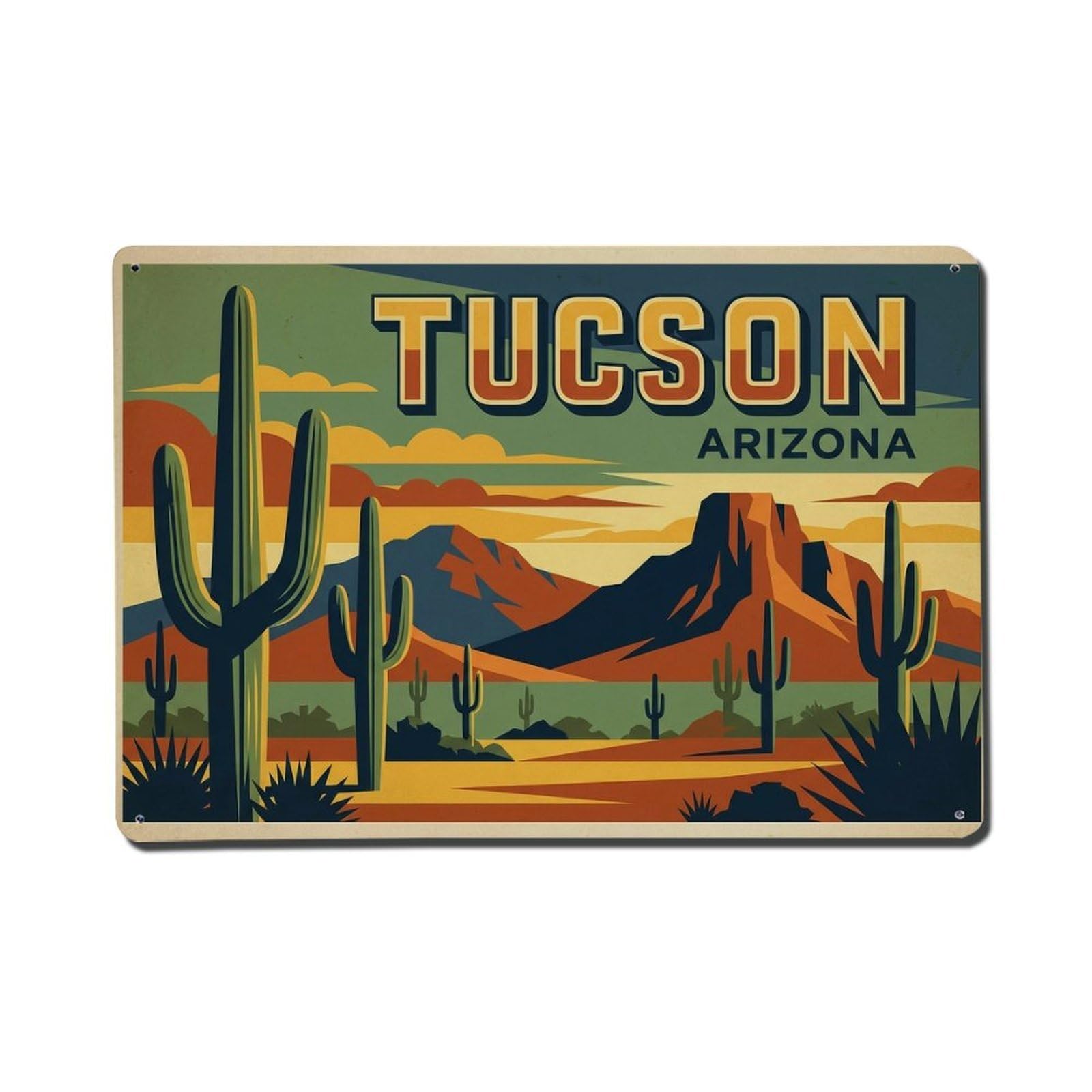 Xanthor Style Vintage Travel Usa Tucson Metal Tin Sign