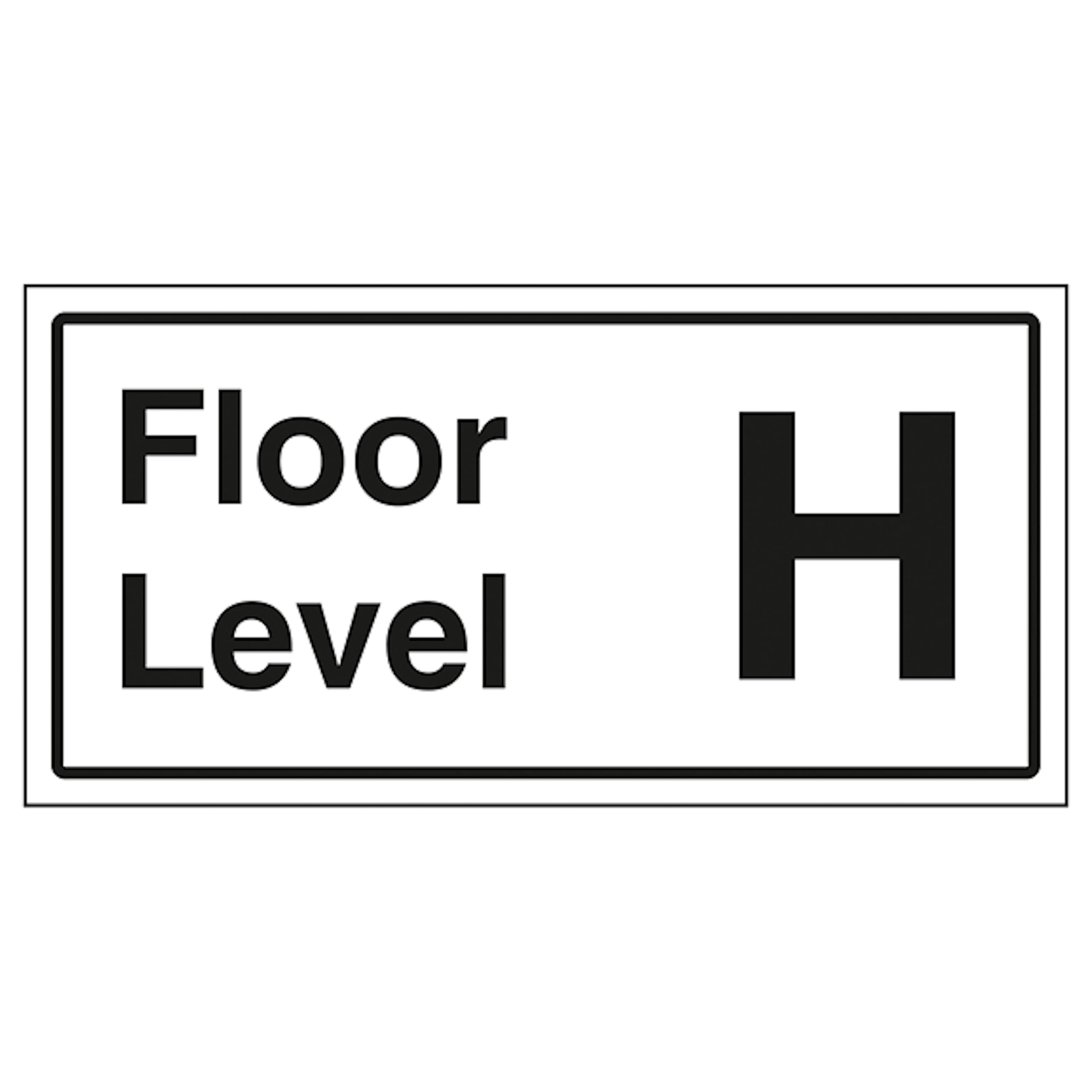 V Safety Floor Level H 300 x 150 mm - 2mm Rigid Plastic Safety Sign