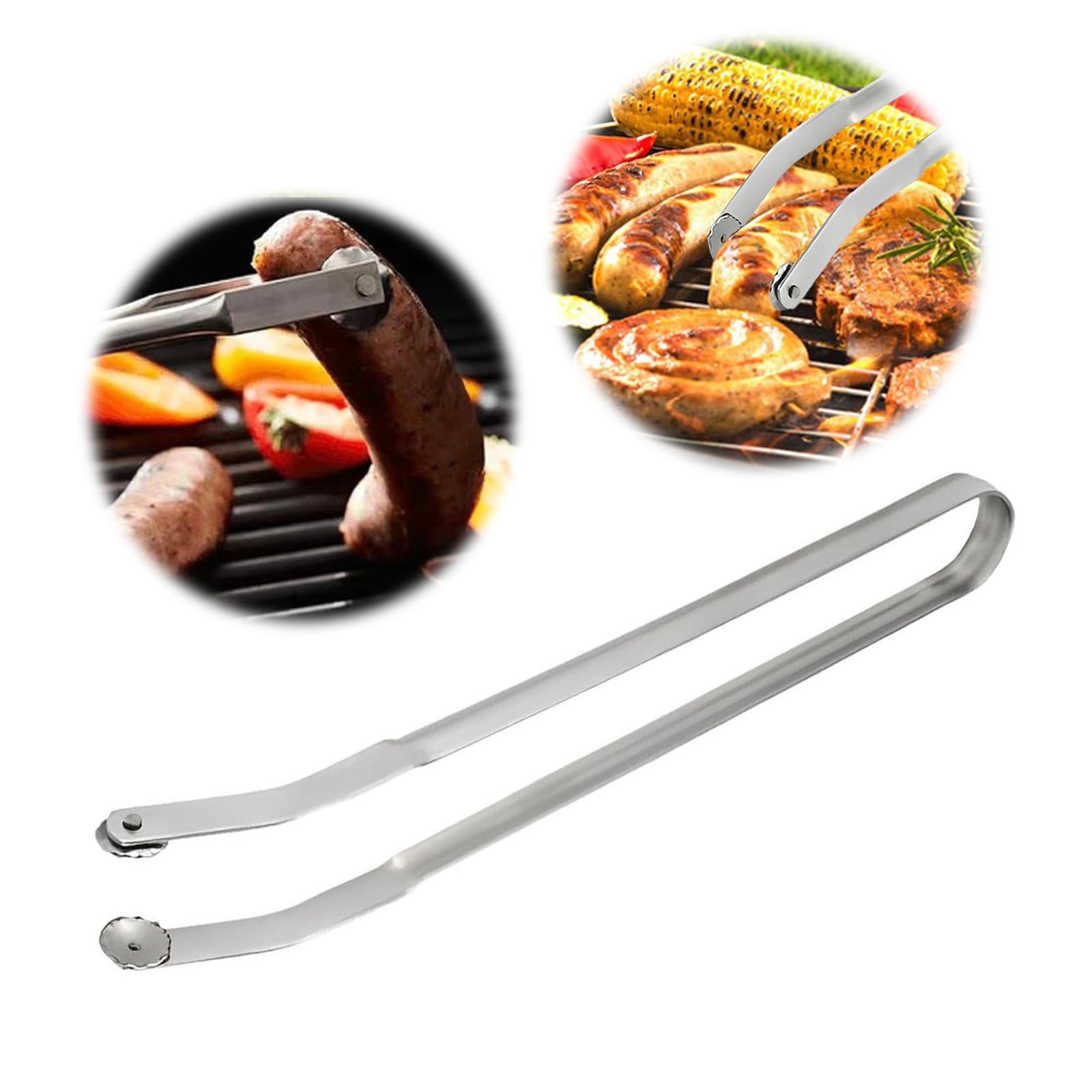 Pinces À Barbecue, Smavles Pince À Retourner Les Saucisses Pour Barbecue Pince Barbecue En Acier Inoxydable Pince À Retourner Les Saucisses Pour Retourner La Viande, Le Steak, Les Légumes