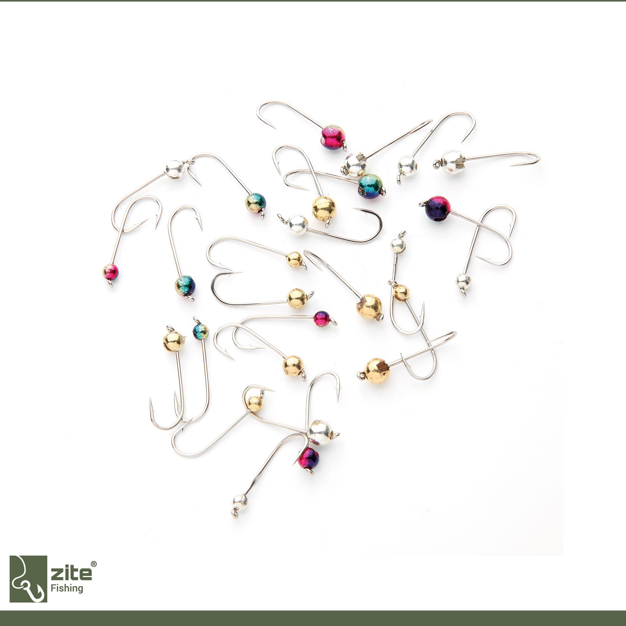 Zite Fishing - Set di micro perle di tungsteno, con ganci per trota, con testa di tungsteno, 0,3 – 1,2 g, 27 pezzi in scatola