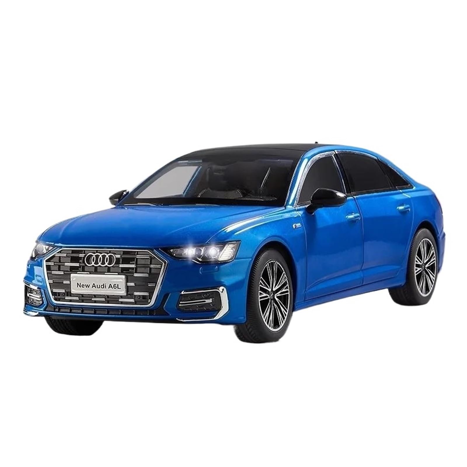 1:18 Per Audi A6 L Pressofuso Lega Auto Giocattolo Collezione Luci Suoni Porte Dell'auto Possono Essere Aperte Set Giochi Modello Auto per Hobby(Blu)