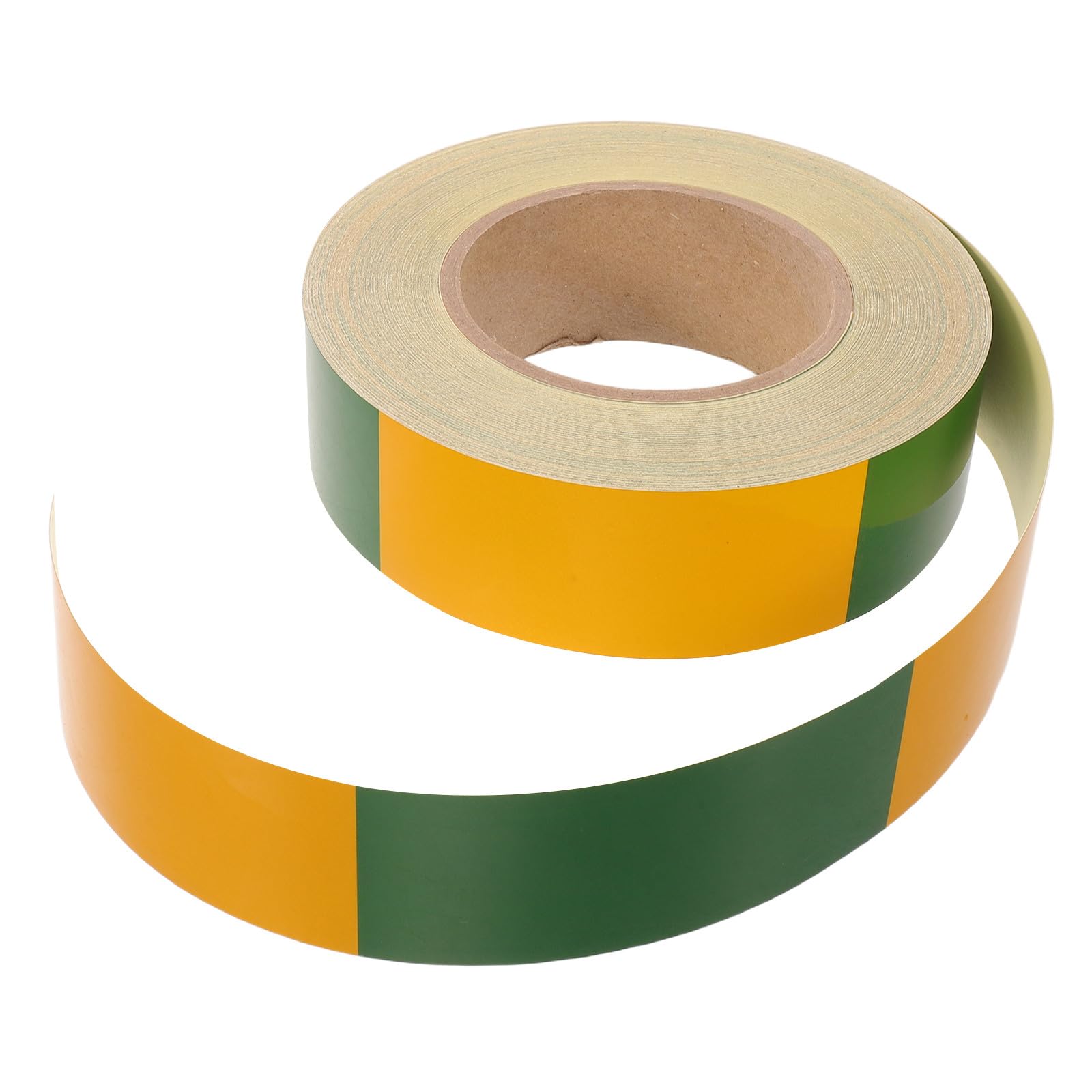 1 rollo de cinta de señalización de peligro verde y amarilla de 4 cm x 50 m (1,6 pulgadas x 164 pies) - Franja de advertencia autoadhesiva que no se riza, con superficie antideslizante para