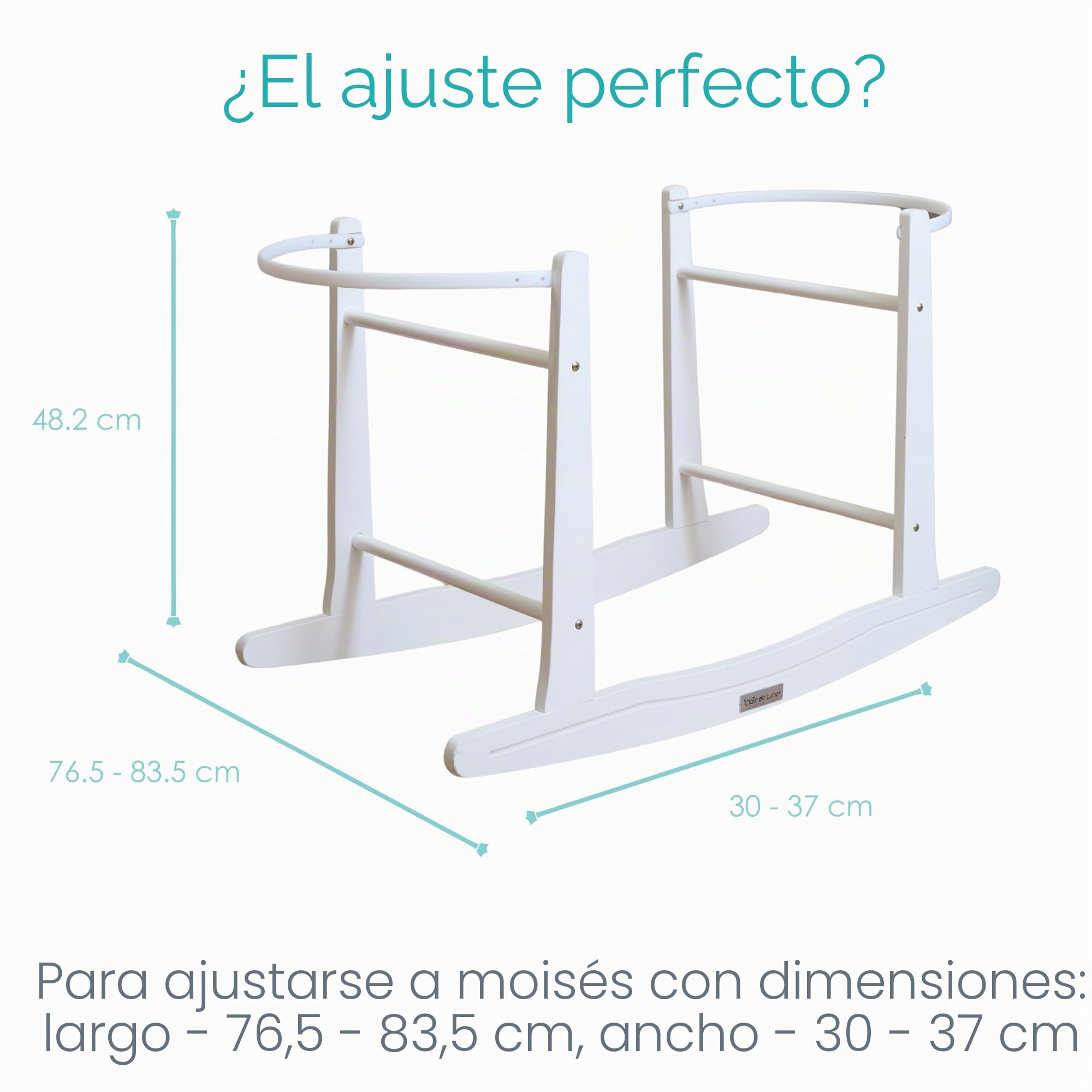 Clair de Lune Soporte para cesta mecedora de moisés, color blanco