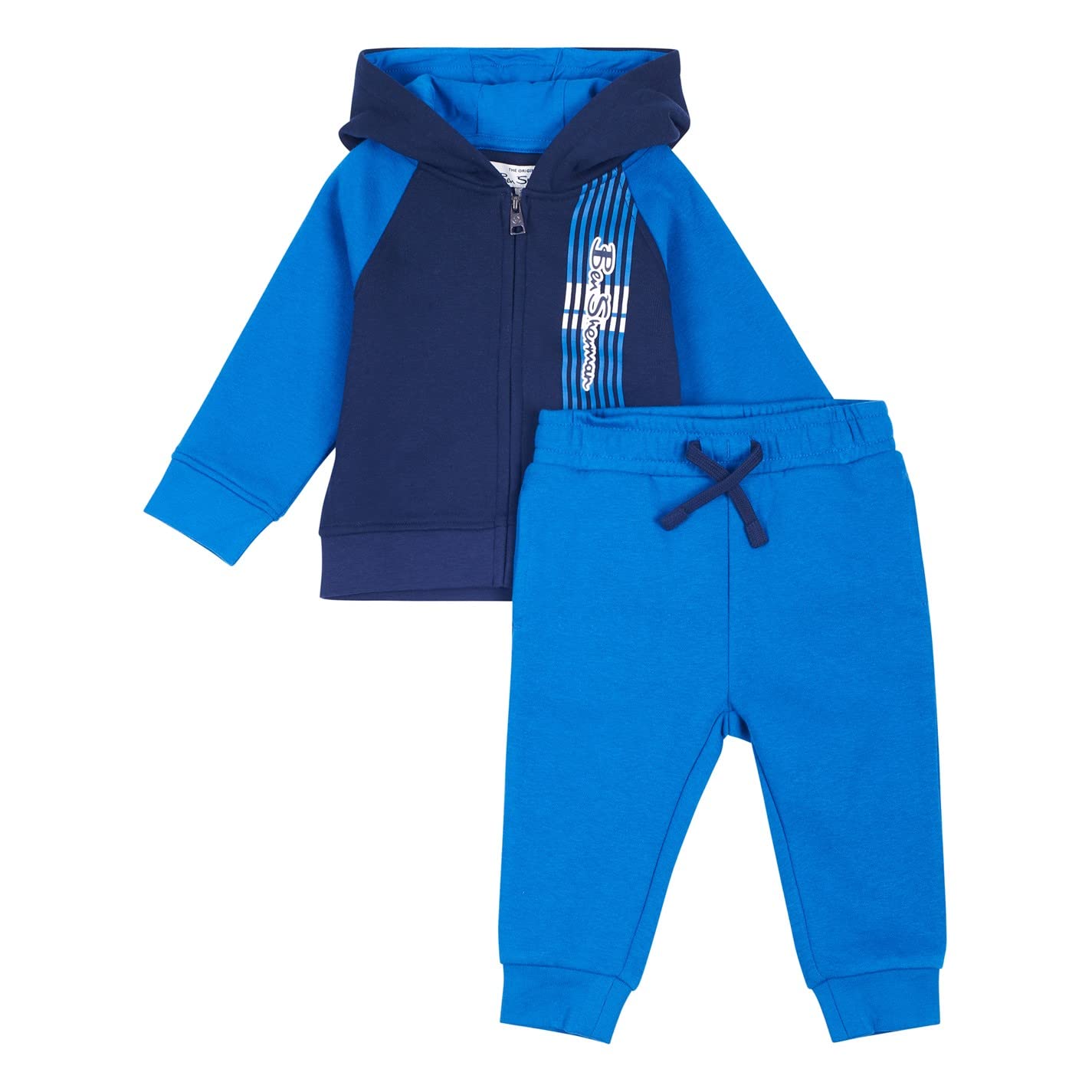 Ben ShermanBoys' BSS1036203 Barcode Zip Through And Brush Back Jogger Set Navy Blazer 12