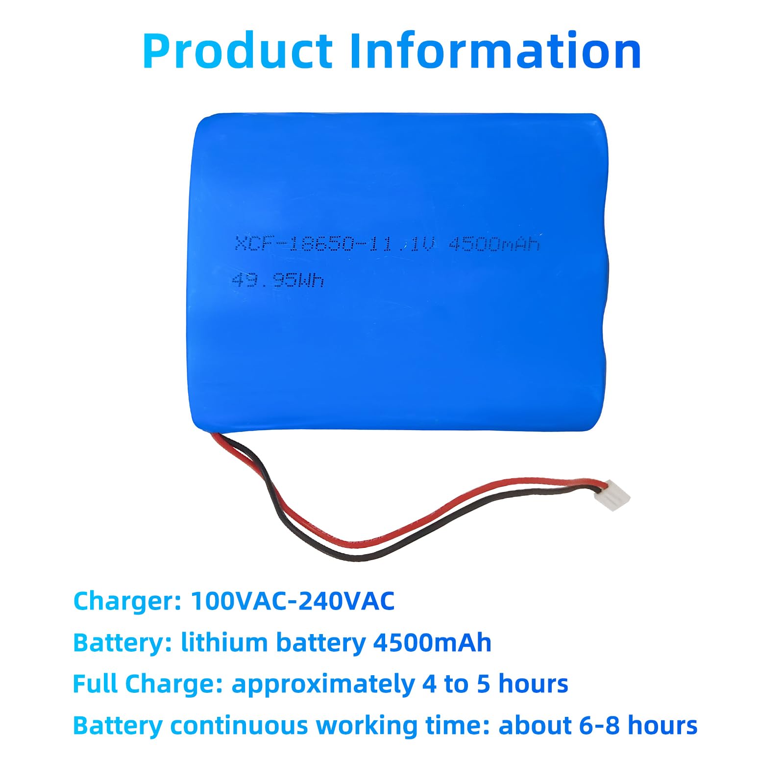 Sanyipace Batteria di ricambio per telecamera di ispezione F5100DJKABTX