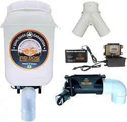 Alimentador Automático com Reservatório de Ração de 25 Litros com Divisor Y, Programável via Timer 12V para uso com Bateria 12V, Ideal para Cachorro Cavalo Bovino Ovelha Porco Galinha Pato Peixe