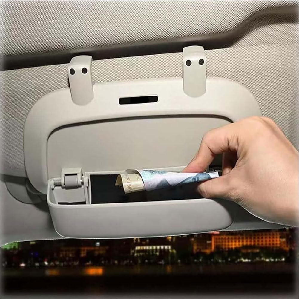 Sonnenbrillenhalter Brillenetui Auto für Jaguar I?Pace SUV, Universal Auto Brillenhalter rutschfest Schüttelfest Aufbewahrungsbox,B