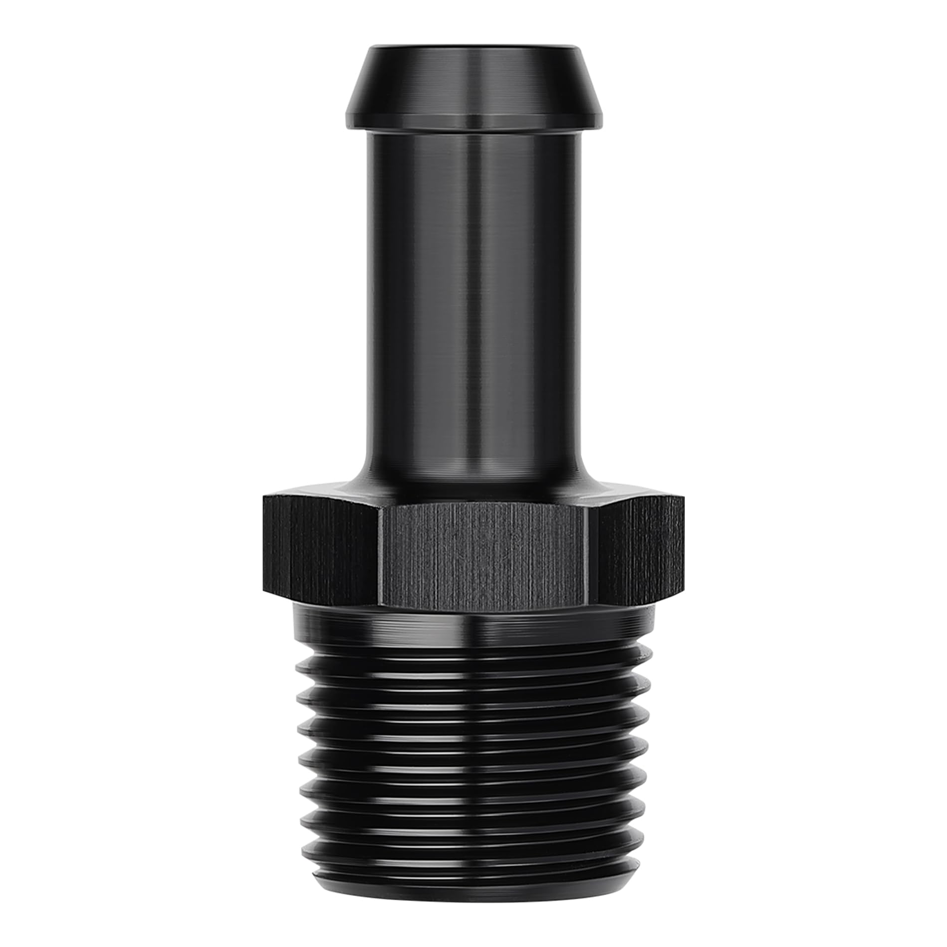 EVIL ENERGY 3/8" NPT Male to 5/8" Barb Fitting Adapter Straight Aluminum Black