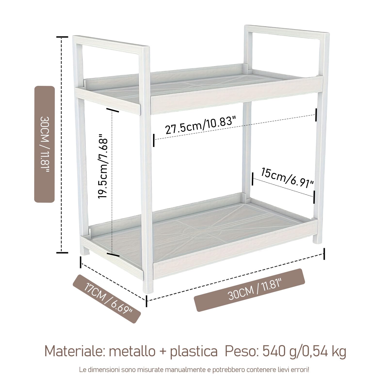 HARLIANGXY Organizer per Trucchi Grande, Organizzatore di Trucco, Organizer per Cosmetici, Organizzatore di Profumi, Organizer da Scrivania, per camera da Letto, Bagno, Cucina, 2 Strati, Bianco