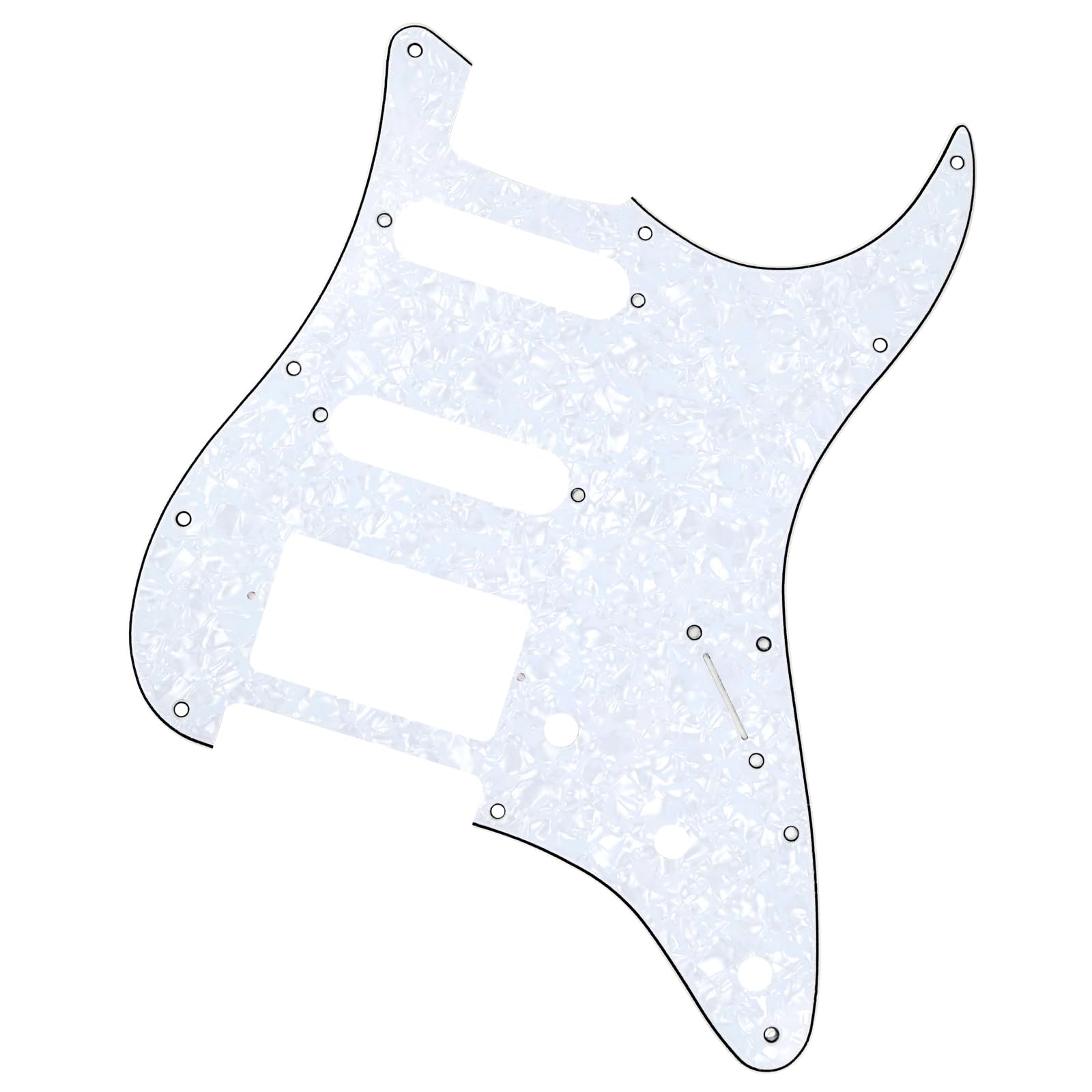 Banworks 4 Ply Strat HSS Pickguard 11-Hole Electric Guitar Pickguard SSH Scratch Plate for USA/Mexican Modern Style Standard Stratocaster ST JT/HB-02 White Pearl - Image 4