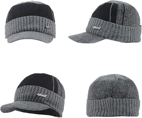 Miniatura 6 de Gorro de invierno para hombre con forro polar, con visera