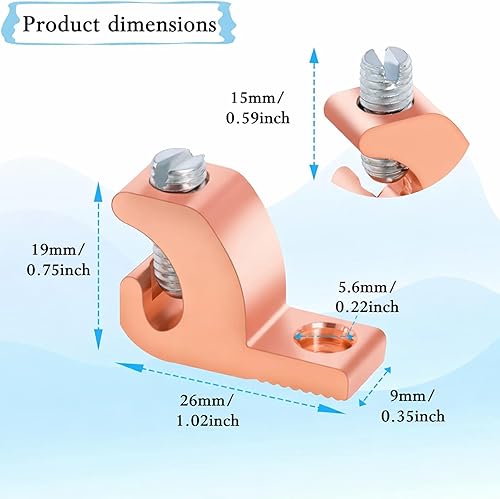 Miniatura 2 de Terminal de unión de piscina, conector colocado en orejetas con aleación de cobre de alta conductividad para conectar a tierra piscina y conductos,