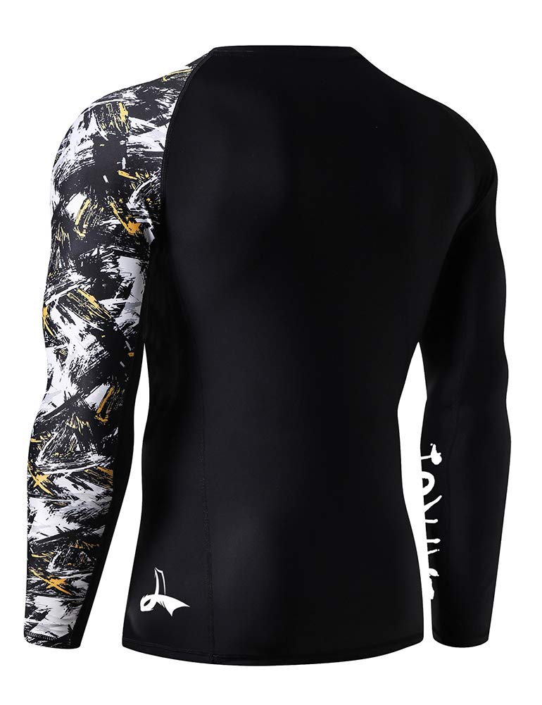 LAFROI - Rash Guard da Uomo, a Maniche Lunghe, con UPF 50+, a Compressione, CLYYB, Uomo