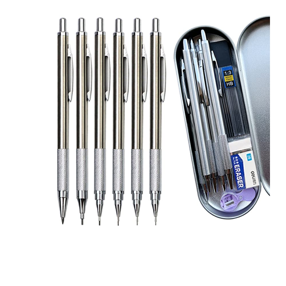 Set Matita Meccanica In Metallo 5.6mm Con Mine - Per Disegno, Costruzione E Arte