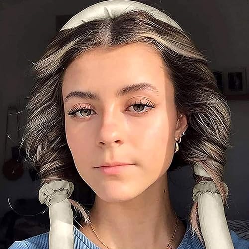 Miniatura 7 de Diadema de barra rizadora sin calor para dormir, durante la noche, sin calor, diadema con pinzas para el cabello y bandas para el cabello largo y