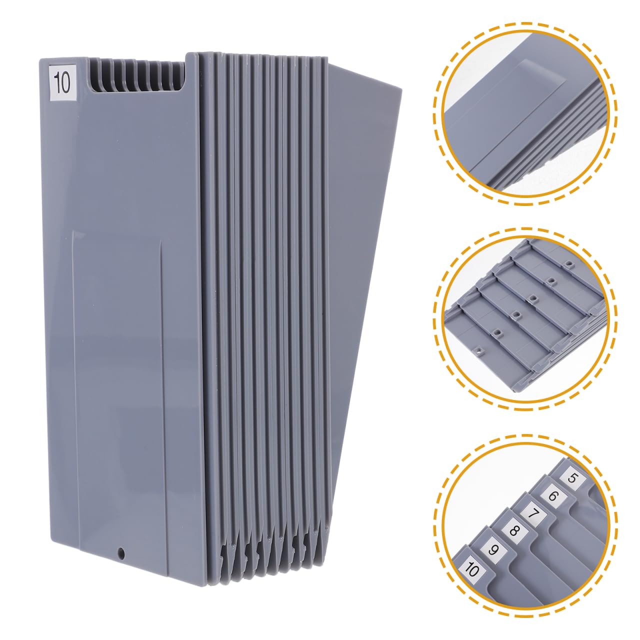 TEHAUX Support Mural Porte-Cartes De Présence Extensible 10 Emplacements 13.8X3.9X1.2 Pouces Organisateur Polyvalent Pour Bureau Entrepôts Classes Cuisines