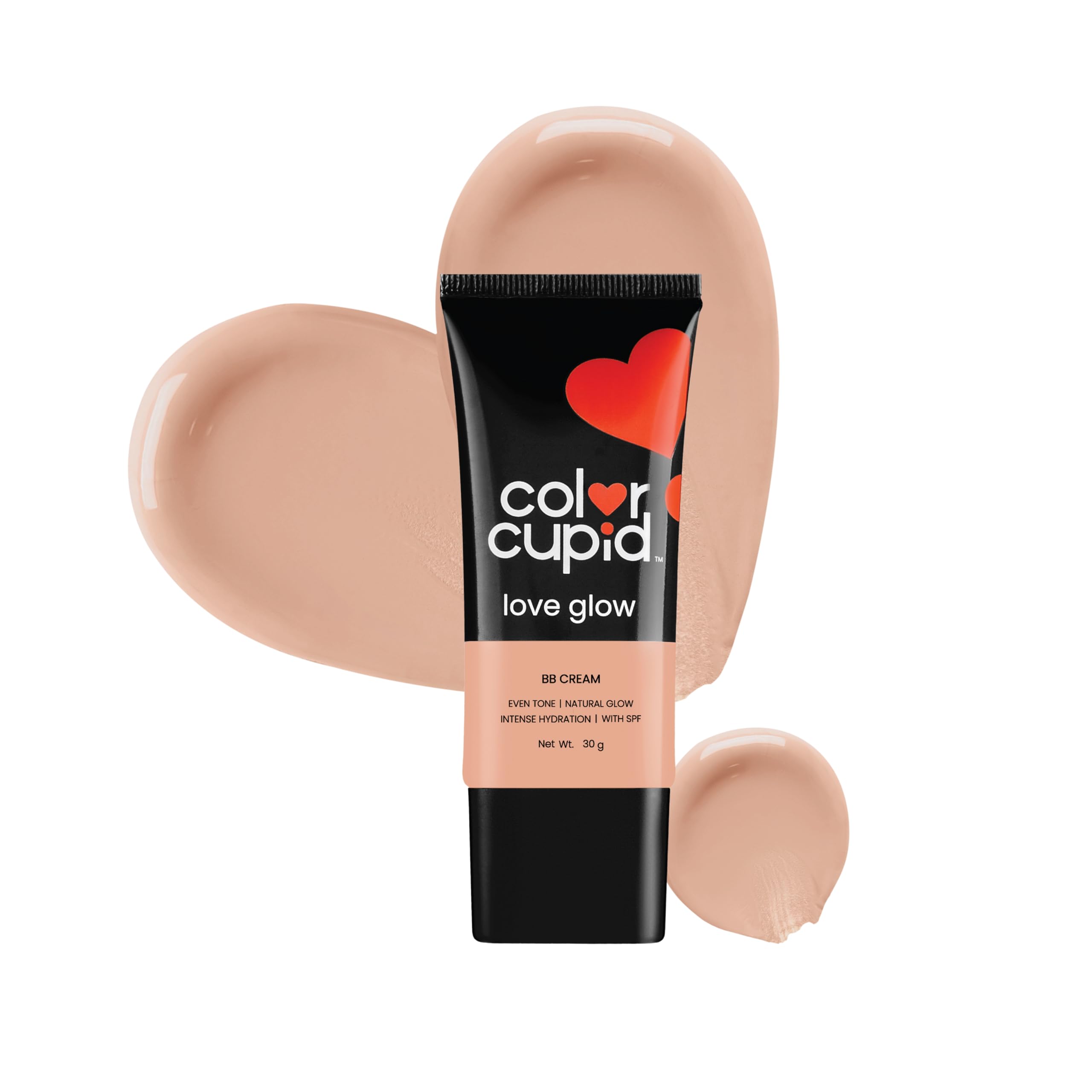 Color Cupid Hydrating Everyday Glow BB Cream with SPF | Lightweight, Easy to Blend | For Indian Skin tones | Infused with Hyaluronic Acid & Ceramide | Love Glow | Honey | 30 g
