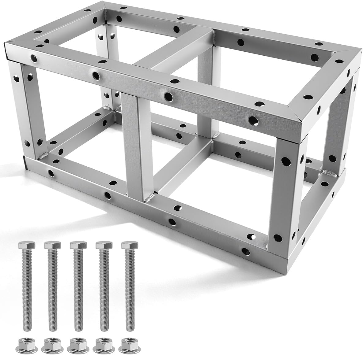 16Inch Aluminum Stage Truss, 300LB Capacity 8x8 Inch Square Trussing with Matte Silver Finish for Lighting & Sound Equipment