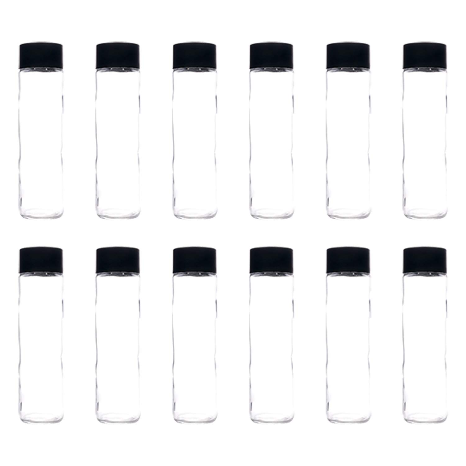 Rentra S.P.A 250ml Clear Transparent Glass Bottle + Grey Flush Cap - Empty, Reusable & Refillable, 12 units