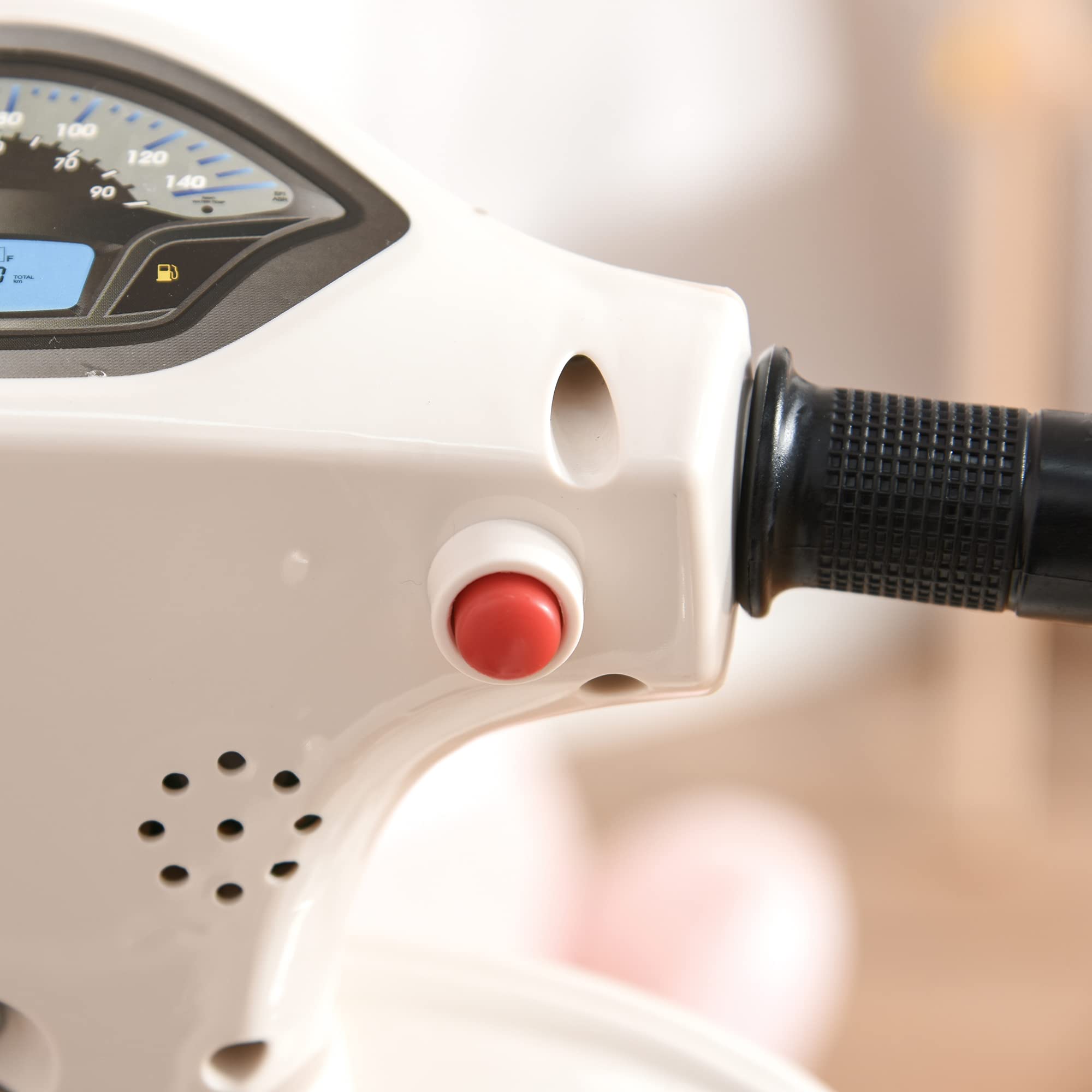 HOMCOM Moto électrique Enfant avec lumière LED et Son 18-36 Mois Blanc