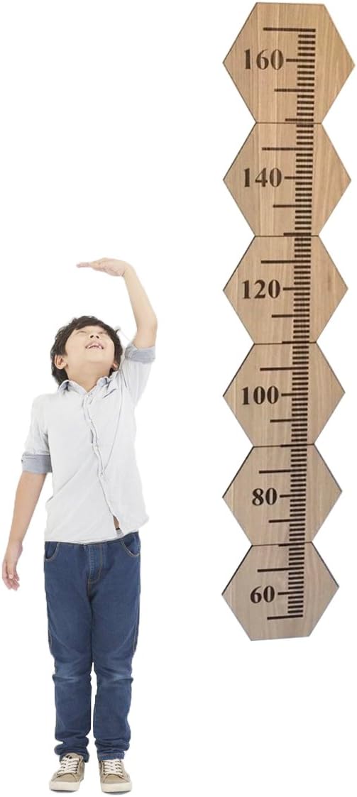 Habudda Baby Growth Chart DIY Wooden Height Chart Kids Room Decoration Height Ruller Nursery Wall Decoration (Wood)