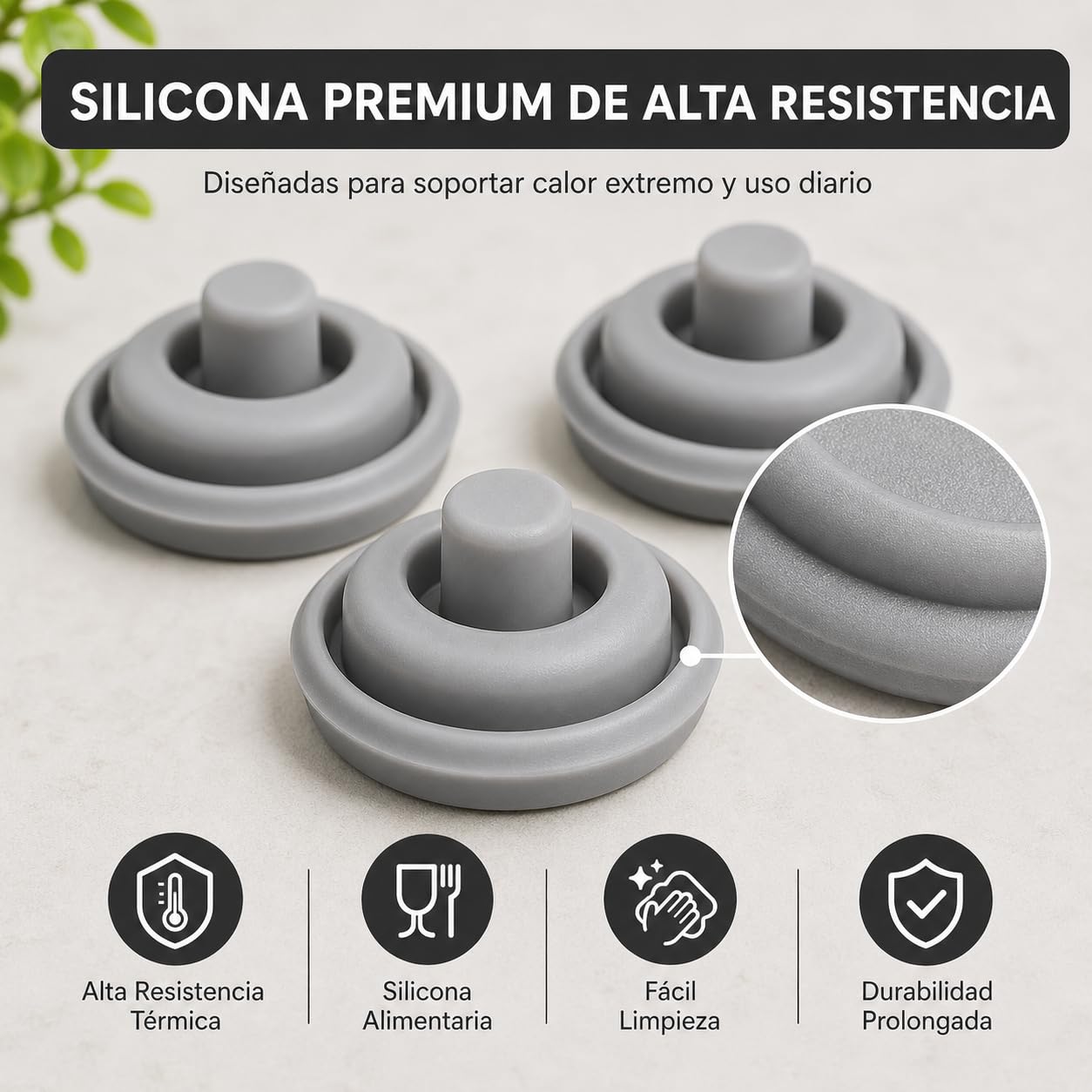 WMF Perfect Junta Indicadora de Cocción Silicona Ø3cm Recambio Olla Presión 2,5L-8,5L