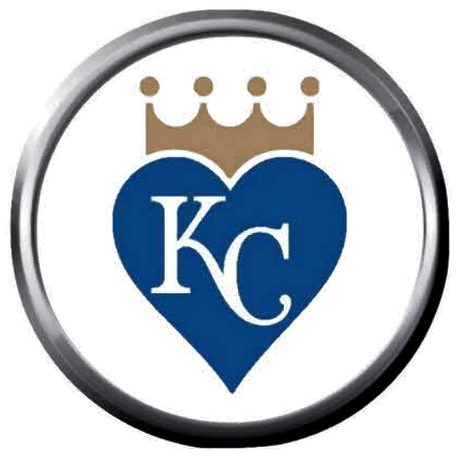 MLB Baseball Kansas City Royals Logo KC Heart 18MM - 20MM Snap Jewelry Charm