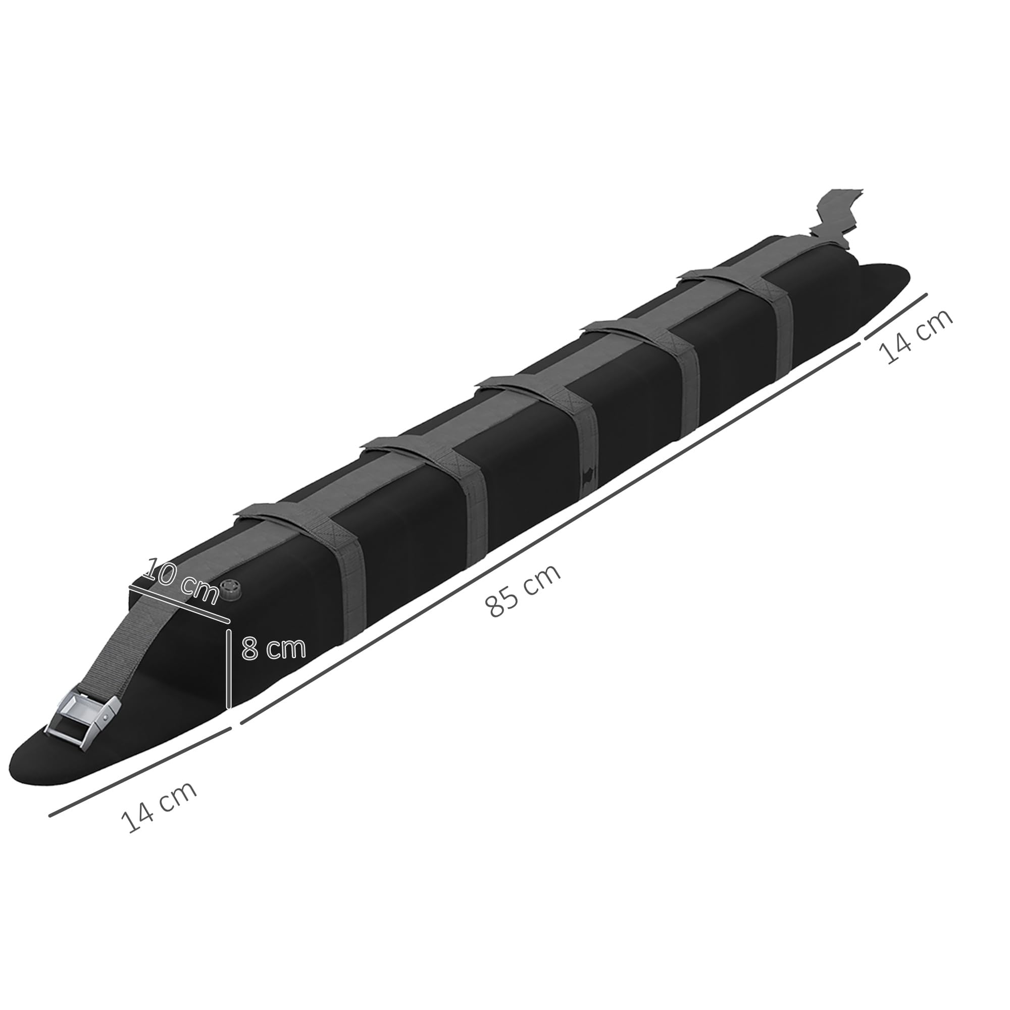 HOMCOM Barras de Transversales de Techo de Coche Baca para Coche Universal de 2 Piezas con Correas de Sujeción Cerradura Antirrobo y Llave Carga 75 kg 85x10x8 cm Negro