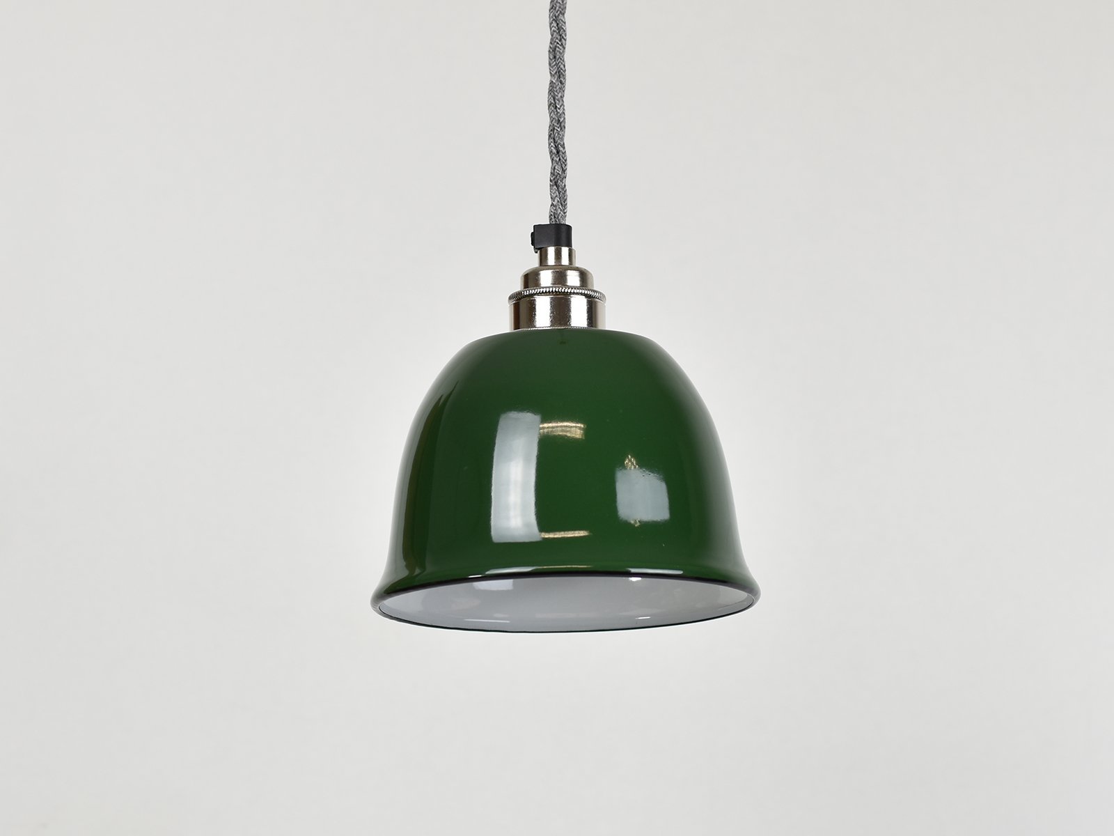 Classic Green Bell Cup Industrial Enamel Vintage Factory Warehouse Style Light Lamp Shade