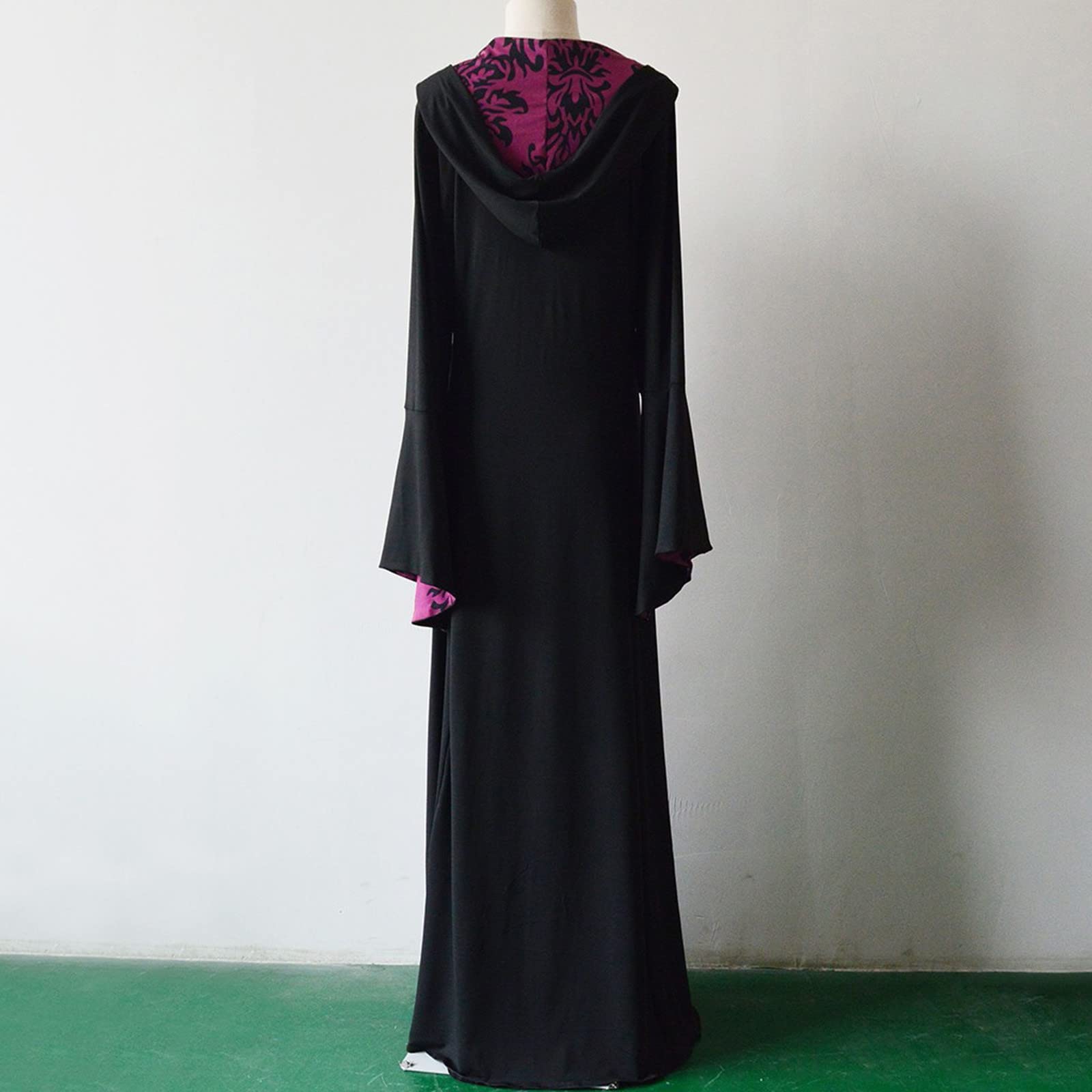 UXXNJFG Womens Halloween Costume Adult Plus Size Witch Costume Adult Medieval Ladies Halloween Costumes Sexy Victorian Medieval Dress Party Cosplay Retro with Hooded Carnival Purple S - Image 3