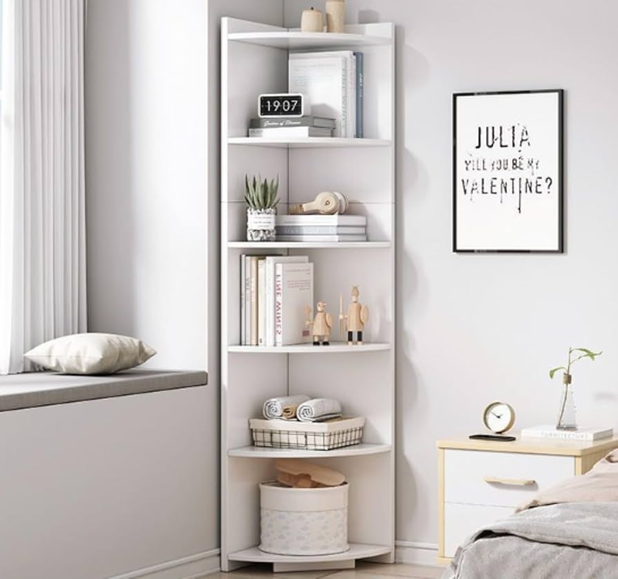 Amazon｜コーナー本棚 多層 シンプル デスク 収納棚 リビング 家庭