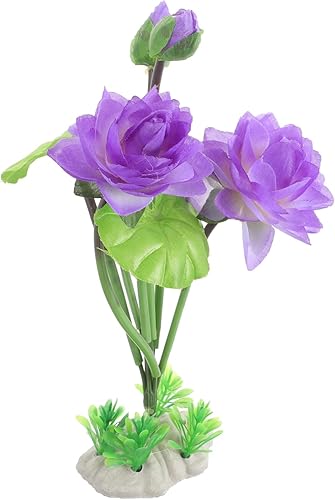 Miniatura 7 de Adorno de loto simulado, centros de mesa, accesorios para el hogar, decoración del hogar, decoración de plástico morado, pecera, decoración