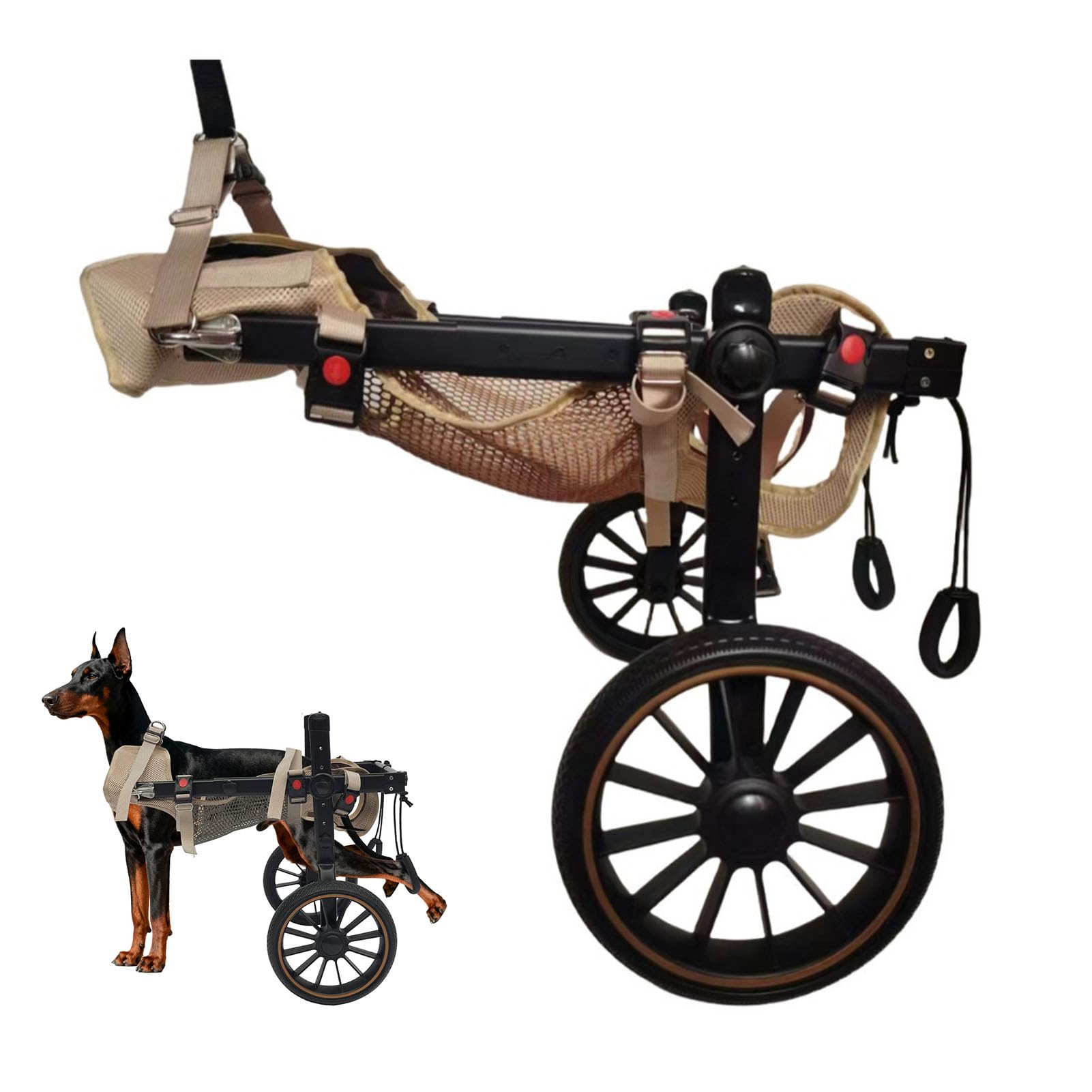 SJMDMZD Dog Wheelchair for Back Legs Medium/Large Pet Dog Wheelchair Adjustable Mobility Support Harness, Pet Rehabilitation Aid for Aging, Disable, Injured, Weak Dogs L