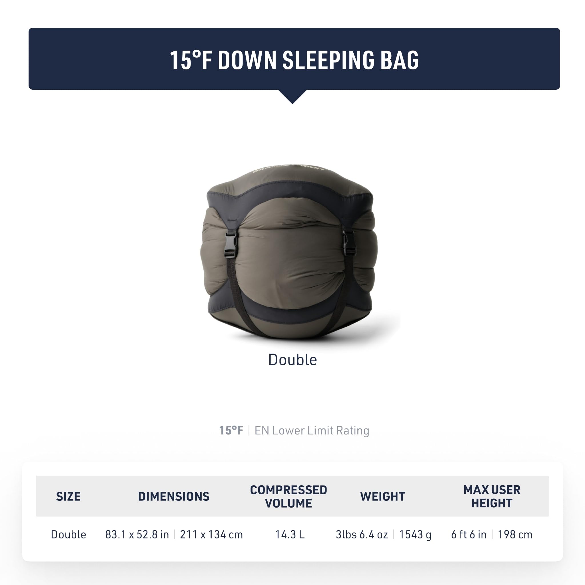 Amazon.com : Sea to Summit Spark Ultralight Down Sleeping Bag, 15