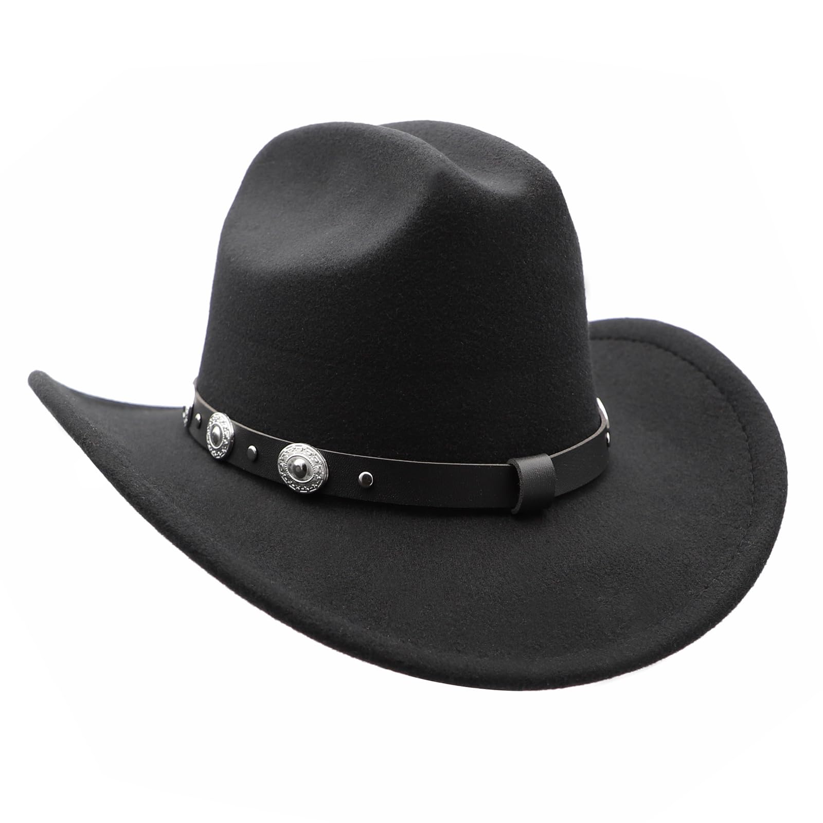 Cowboyhut Schwarz Herren Cowgirl Kostüm Damen mit Band Werternhut Cowboyhut Fasching