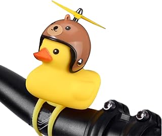 bicicleta pato borracha | Acessórios bicicleta pato borracha com luz LED | Decorações painel carro pato amarelo, guidão hélice fofo buzinas bicicleta para Bavokon