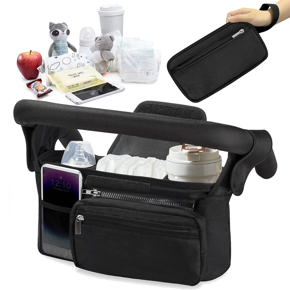 Cartlant Universal Pram Organiser Bag with 2 Insulated Cup Holder