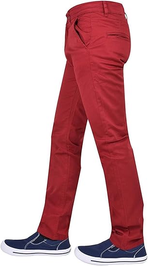 Enzo Jeans Uomo Attillati - Modello Skinny Rosso (Red) W30/L30 - 98% Cotone E Lycra