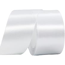 40mm Wide White Ribbon Thick Wedding Car Ribbon 22m, 1.5 inch Thick White Satin Ribbon for Gift Wrapping Wedding Car Christmas Birthday Cake Hair Bow Florist Bouquet Crafts Decorations