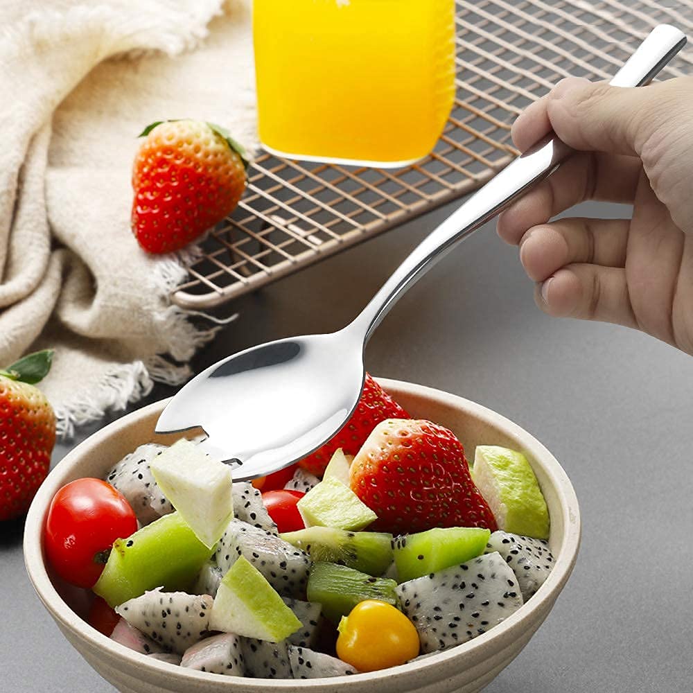 Berglander Gold Salade Server Set, RVS Salade Serverset met titanium vergulding, saladeserver, saladelepel, slavork, verpakking van 2 (glanzend goud