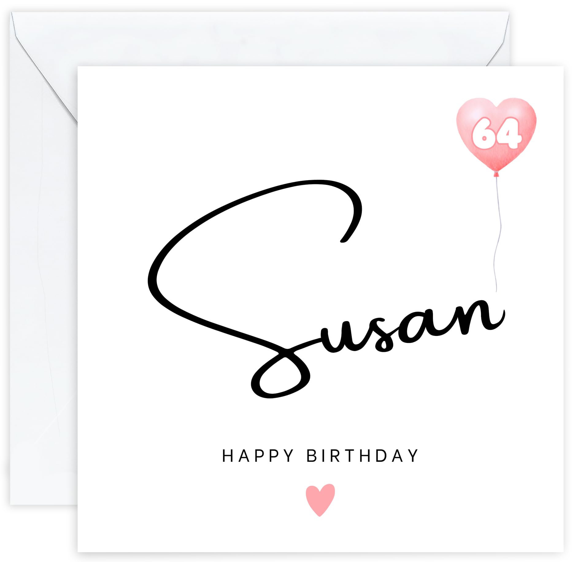Personalised 64th Birthday Card – Sixty-Fourth Birthday Card for Sixty-Four 64 Year Old Women – Custom Unique | Mother | Sister | Aunt | Her | Female | Woman | Mum | Wife | Gran | Nan (Age 64) — image 1