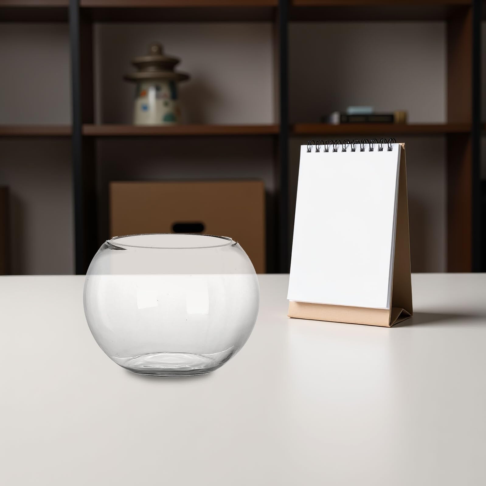 Healvian Runde Aquarium 18Cm Transparentes Glas Goldfischglas FüR Wasserpflanzen Und Dekoration Im Wohnzimmer Und BüRo