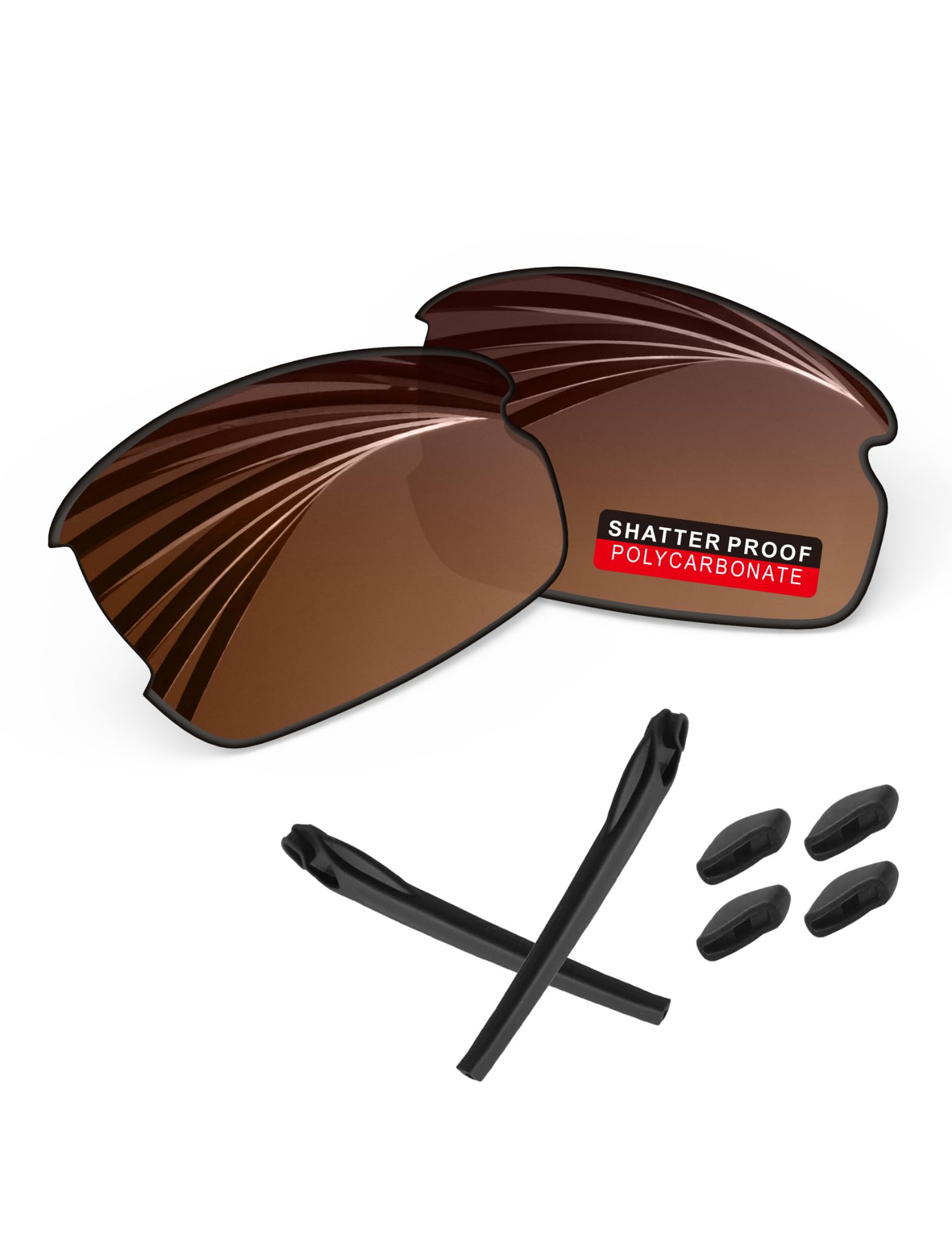 PRO+ Polycarbonate Replacement Lenses &amp; Rubber Kits for Oakley Flak 2.0 Series Sunglass